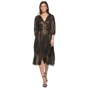DKNY Womens V-Neck Knee Wrap Dress size 2 (B)